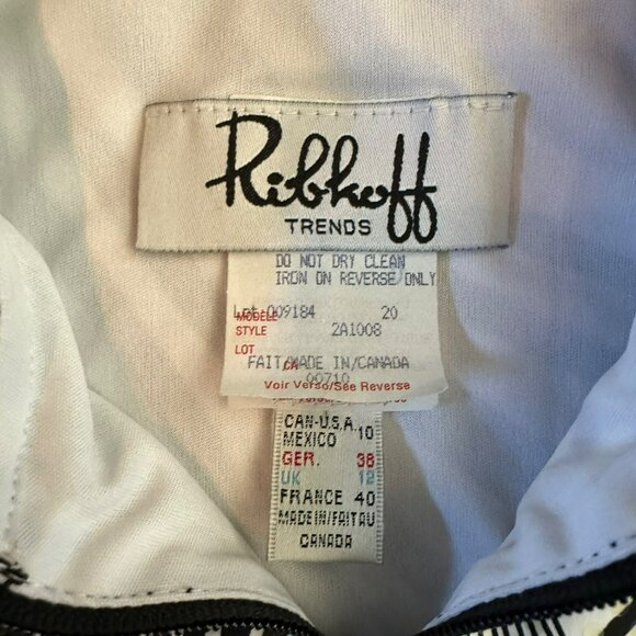 Ribkoff vintage zebra sequin abstract full zip track jacket women's 10 - Picture 2 of 6